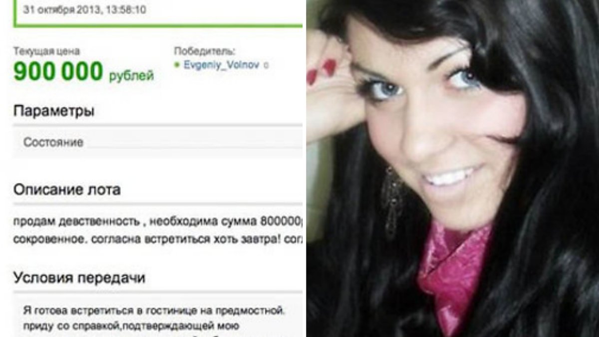 18-årig kvinna från Sibirien sålde sin oskuld för 182 000 kronor.   